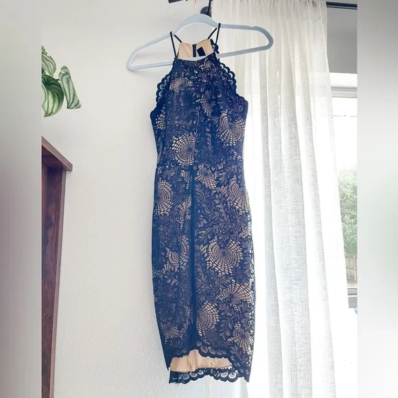 lace bodycon dress black and blue With Style And Lace Dress
